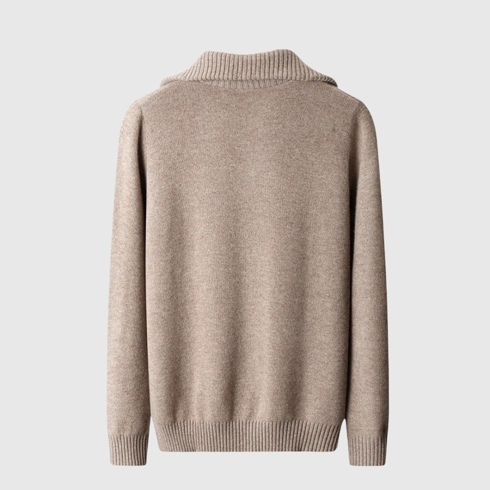 Либуше - Пуловер с цип Taranto от мерино вълна