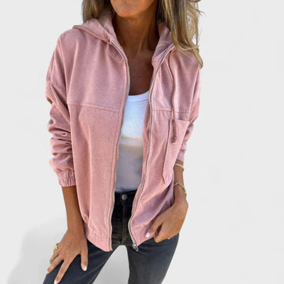 Павла - Саметено палто с качулка и цип