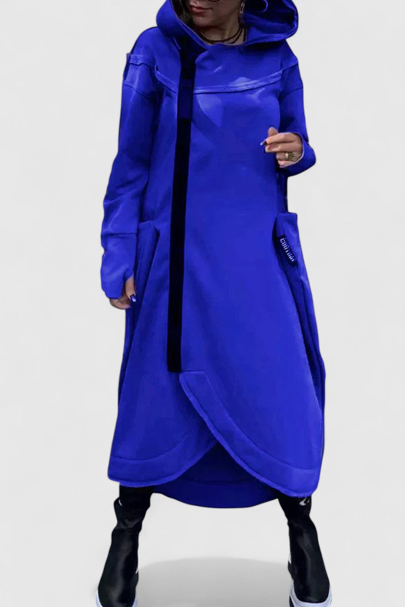 MARIE- Дълго палто с качулка и цип