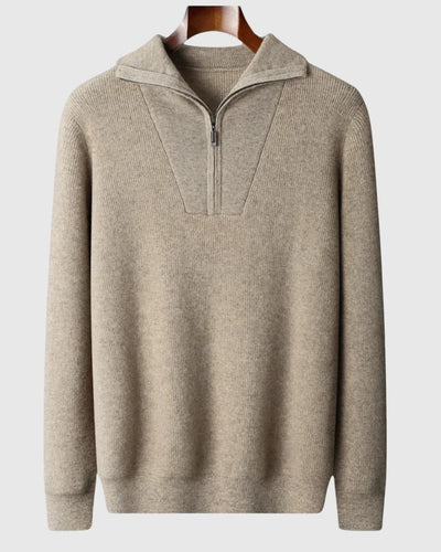 Либуше - Портфолио с поло от кашмир с половин цип