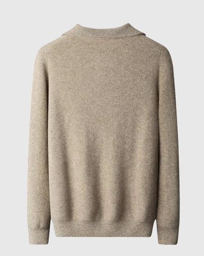 Либуше - Портфолио с поло от кашмир с половин цип