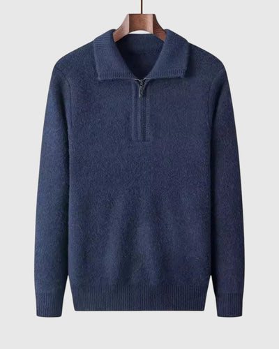 Либуше - Кашмирен пуловер с четвъртък zip Gstaad