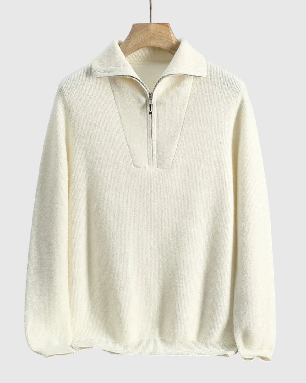 Либуше - Портфолио с поло от кашмир с половин цип