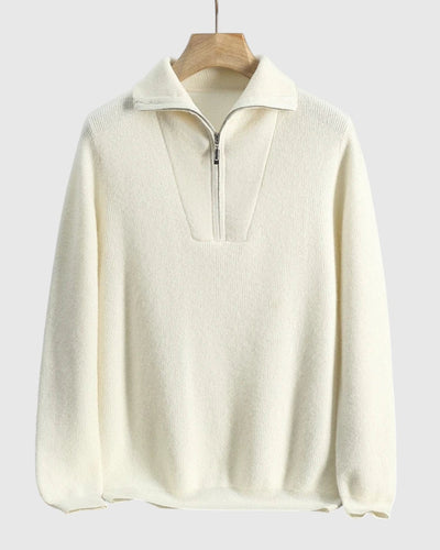 Либуше - Портфолио с поло от кашмир с половин цип