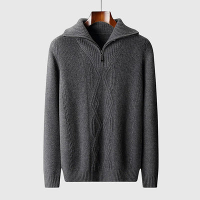 Либуше - Пуловер с цип Taranto от мерино вълна