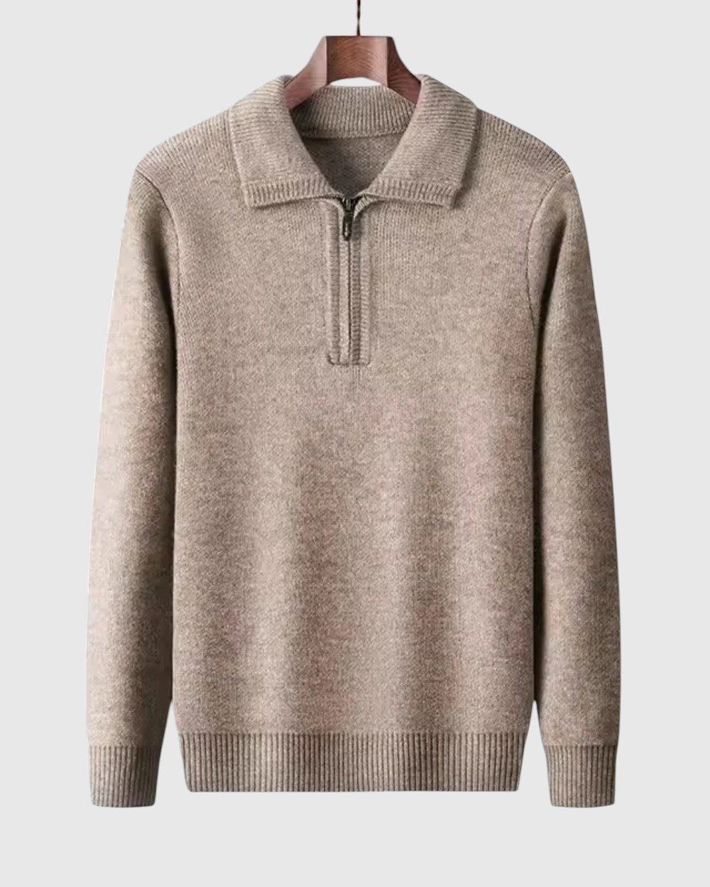 Либуше - Кашмирен пуловер с четвъртък zip Gstaad