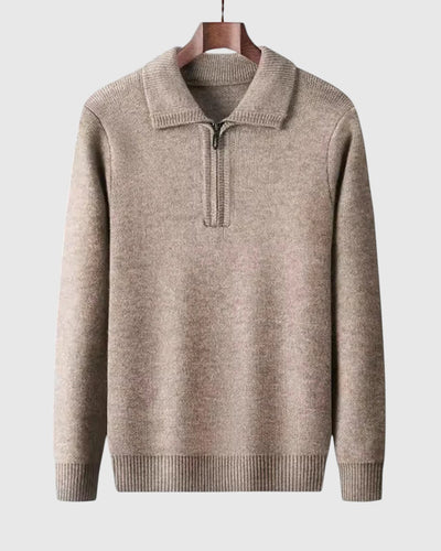 Либуше - Кашмирен пуловер с четвъртък zip Gstaad