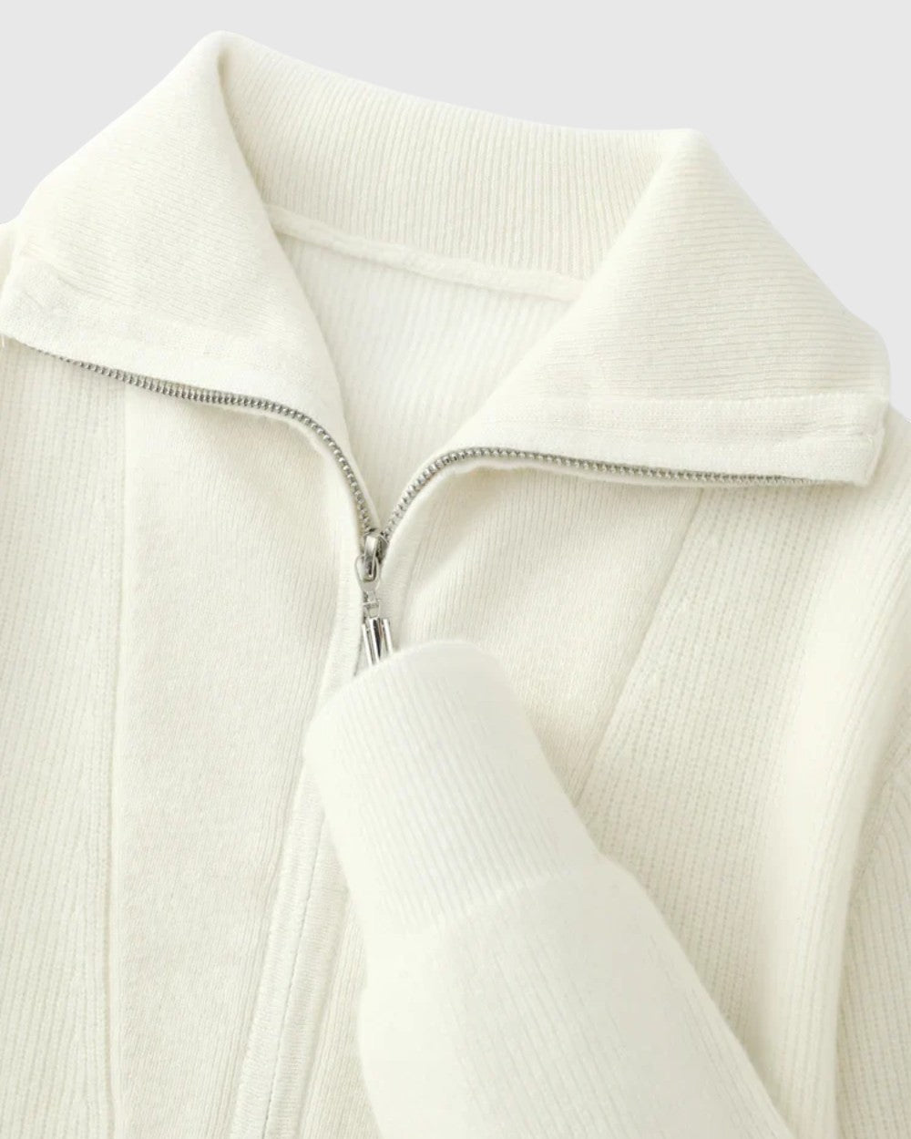 Либуше - Портфолио с поло от кашмир с половин цип