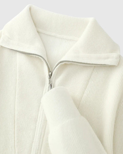 Либуше - Портфолио с поло от кашмир с половин цип