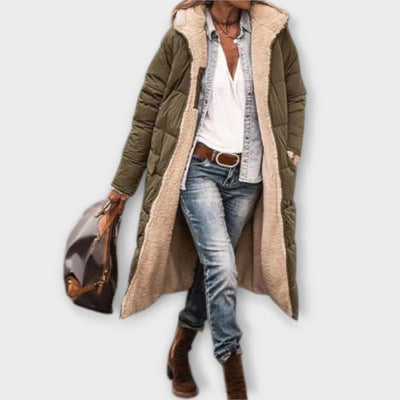 Кора - Топло палто с кожена подплата