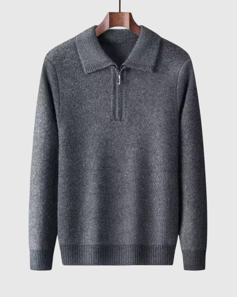 Либуше - Кашмирен пуловер с четвъртък zip Gstaad