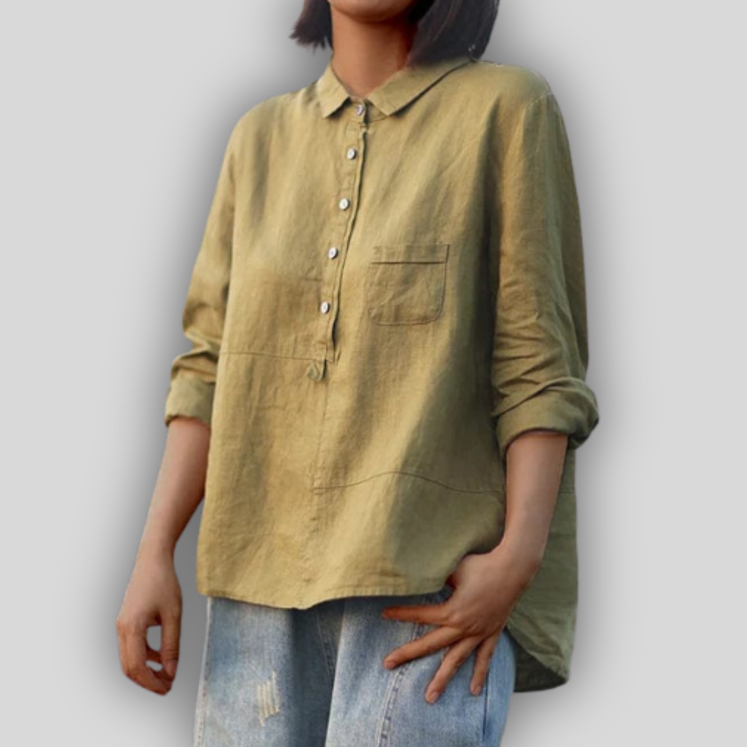 Ленена Блуза Зелена Простота