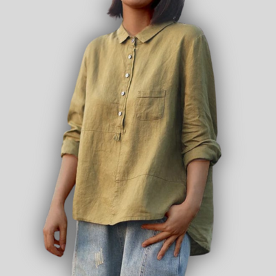 Ленена Блуза Зелена Простота