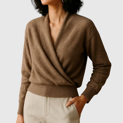 Елена – Премиум завиващ плетен пуловер