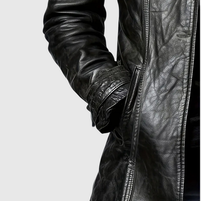 Аделина - Кожено палто от италианска кожа с копчета