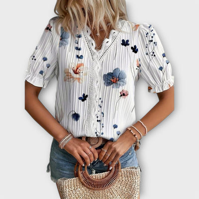 Емили - Модна блуза с V-образно деколте