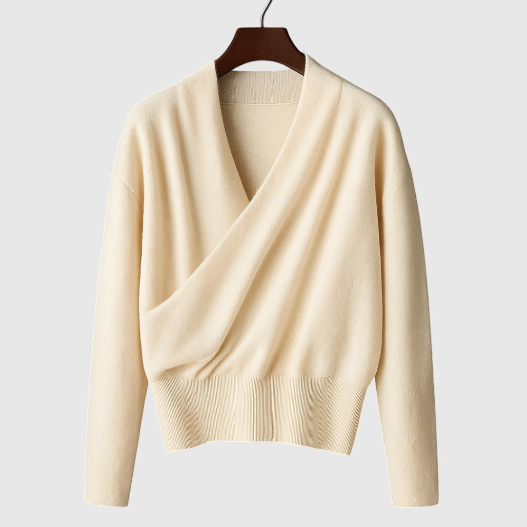 Елена – Премиум завиващ плетен пуловер