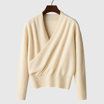 Елена – Премиум завиващ плетен пуловер