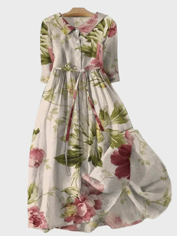 Елегантна дълга ботаническа рокля