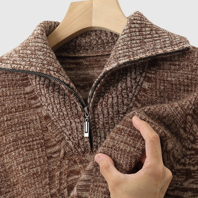 Либуше - Пуловер с цип Taranto от мерино вълна