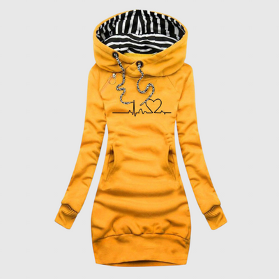 Кристина - Пуловерна рокля с дизайн на сърце