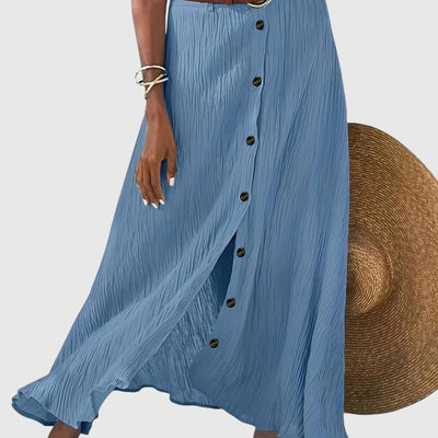 Полупрозрачна миди пола с разрез