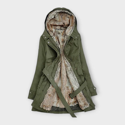 Микаш - Топло палто с кожена подплата