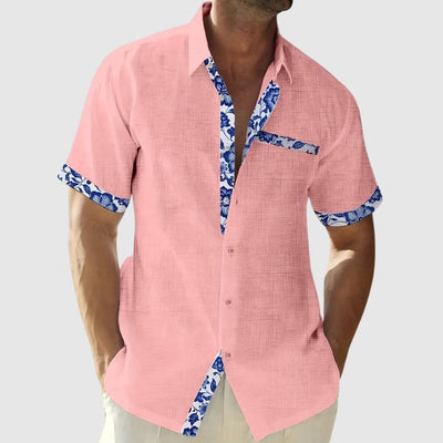 Либуше – Риза с къс ръкав и контрастни детайли