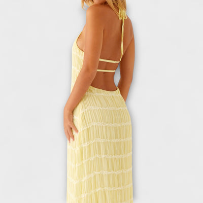 Адилин - Дълга рокля с халтер деколте