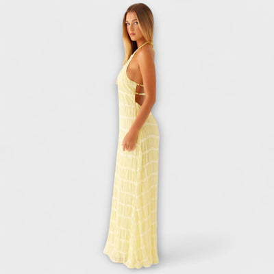 Адилин - Дълга рокля с халтер деколте