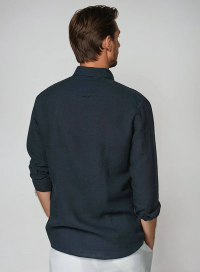 Есенциална Ленена Риза - Моряшко Синя