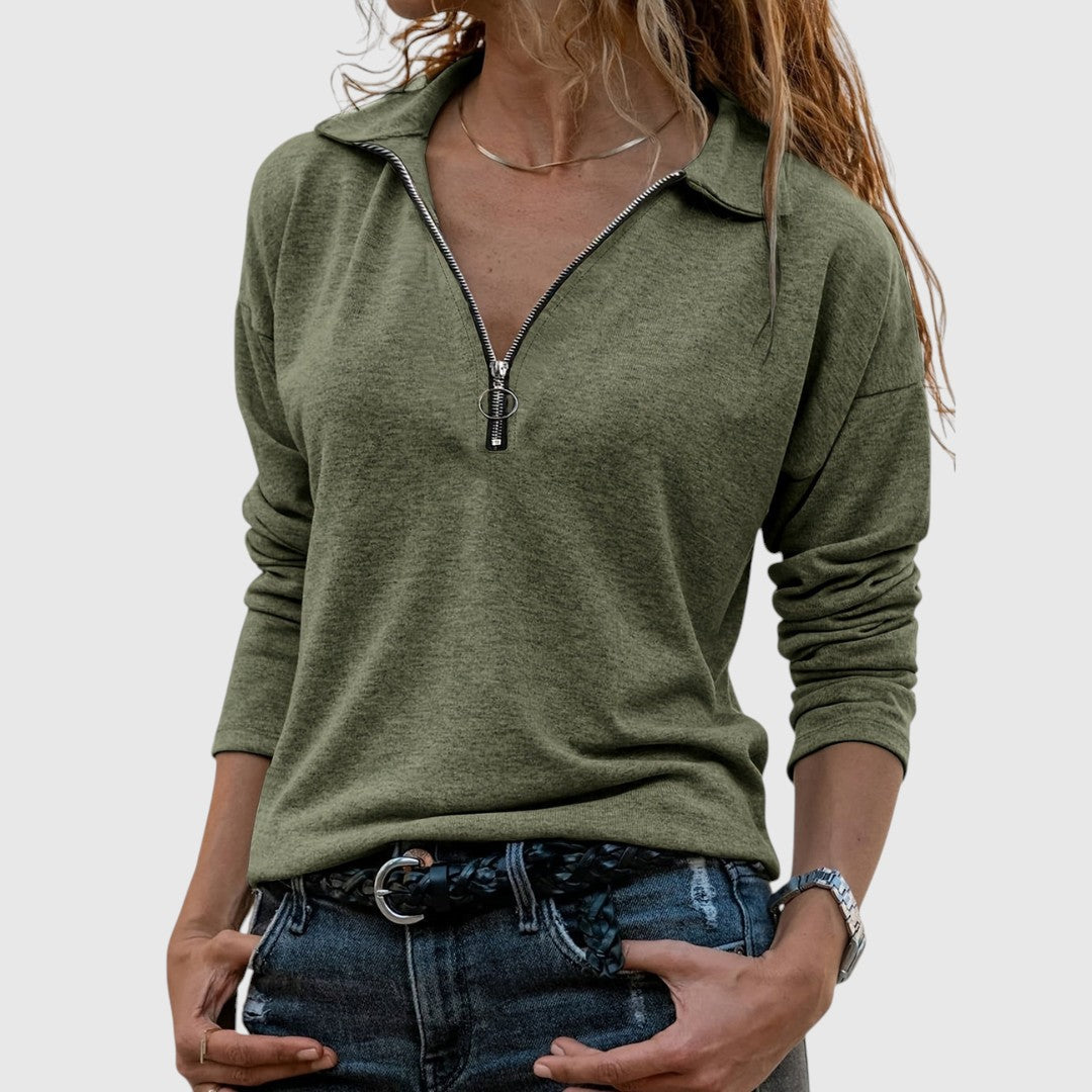 Надин - Дамски пуловери с полузип