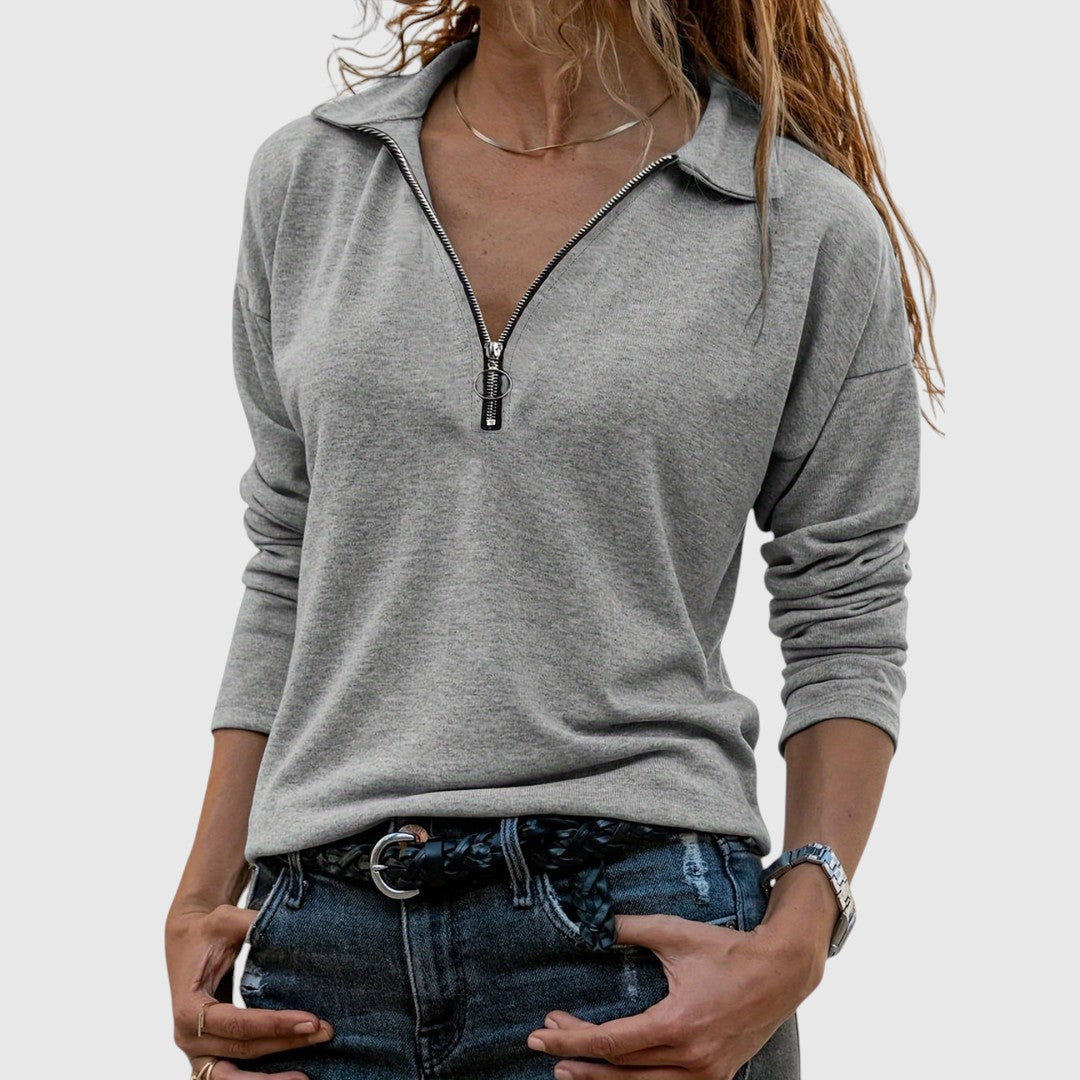 Надин - Дамски пуловери с полузип