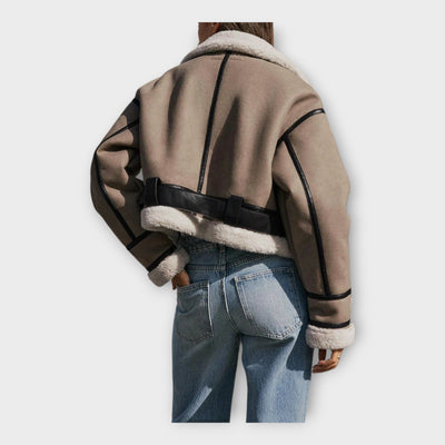 Кожено яке с подплата и колан 