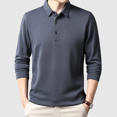 Либуше - Елегантно мъжко поло риза с дълга ръкав