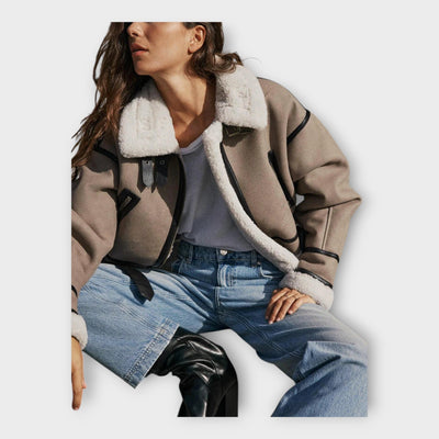 Кожено яке с подплата и колан 