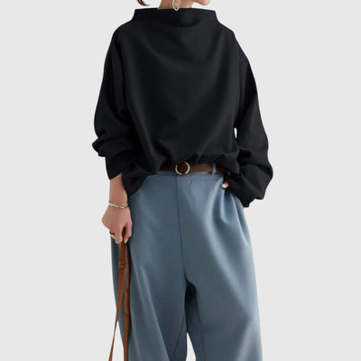 Габриела - Елегантен пуловер с висок як