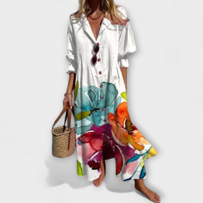 Лила - Личен макси палто с покритие на корема