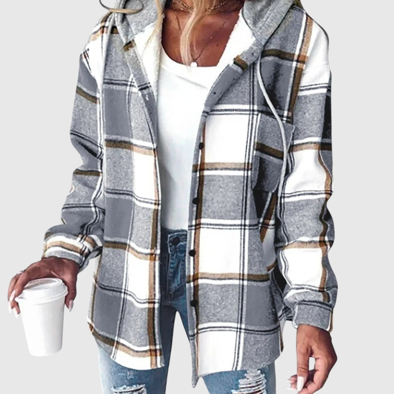 Мая – Кариран ежедневен палто с качулка