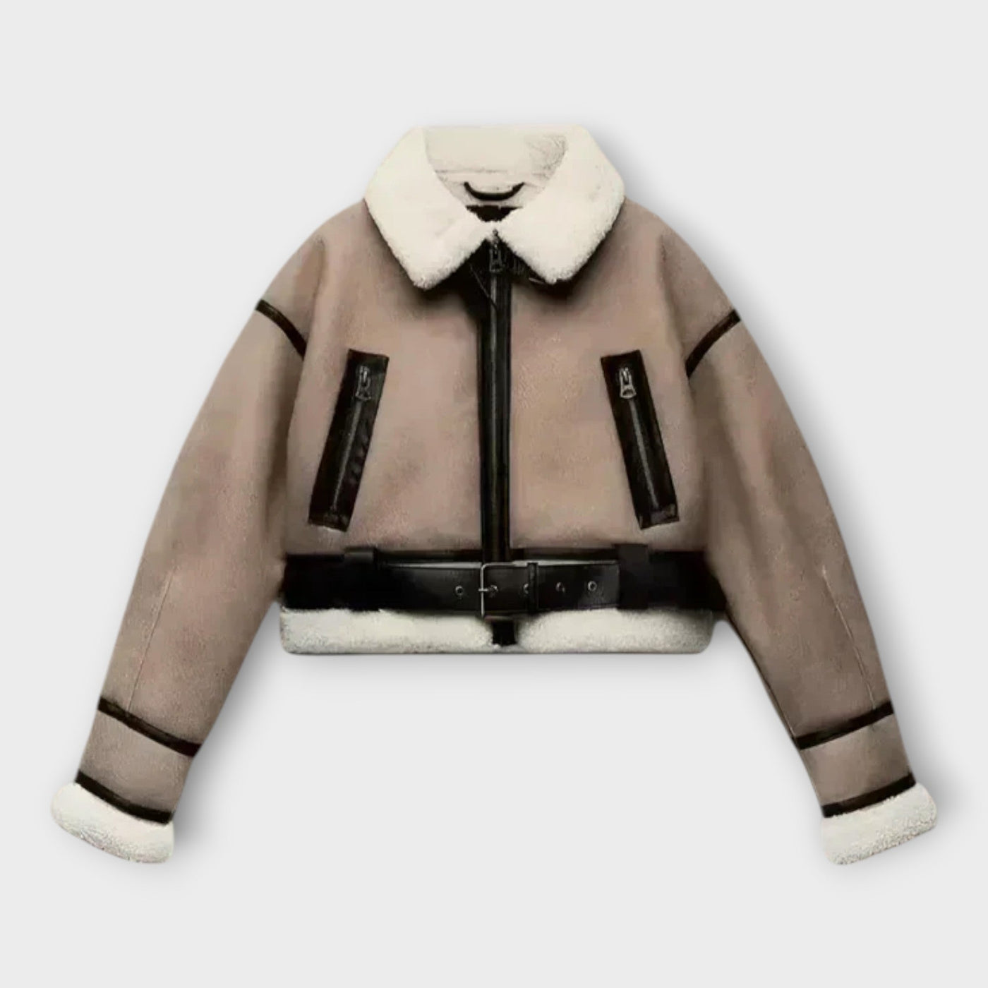 Кожено яке с подплата и колан 