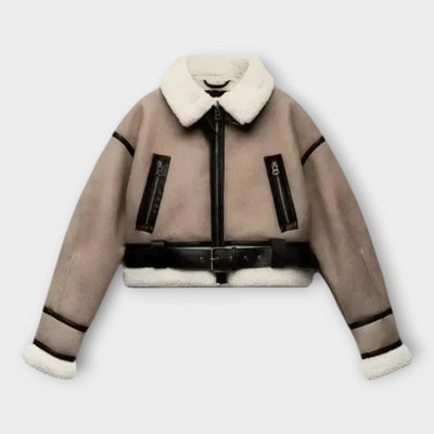 Кожено яке с подплата и колан 