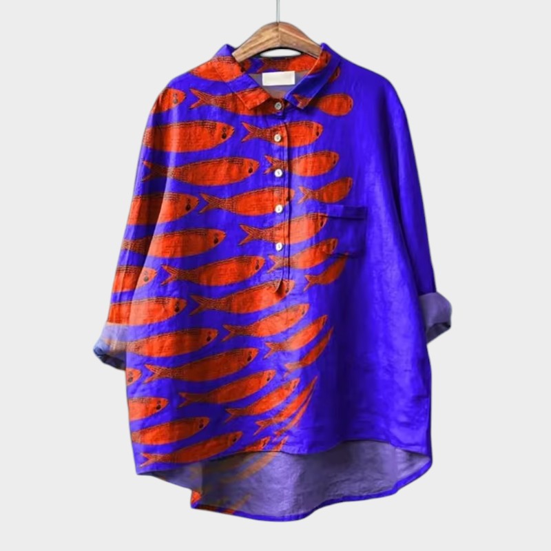 Амели | Премиум блуза с дантелен завършек