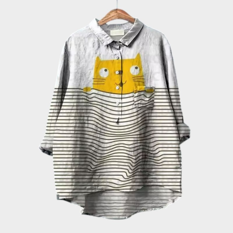 Кристина | Премиум блуза с цветен десен