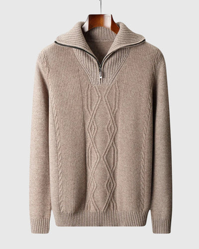 Либуше - Пуловер с цип Taranto от мерино вълна