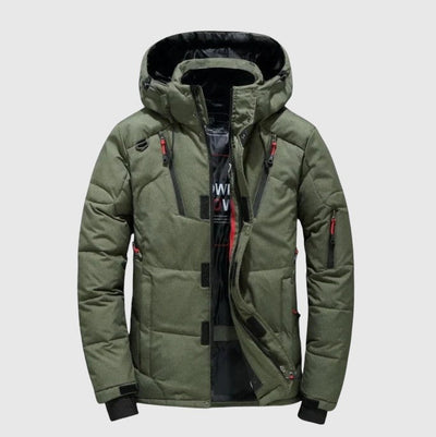 Андре – Пухкаво яке с качулка и технически детайли 