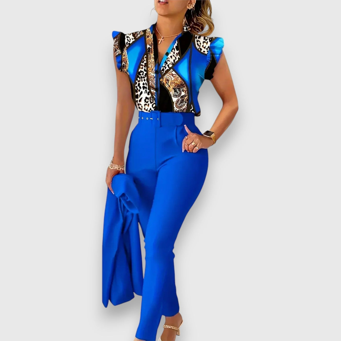 Комплект от два елемента с модерен леопардов десен