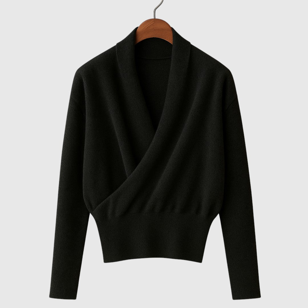 Елена – Премиум завиващ плетен пуловер