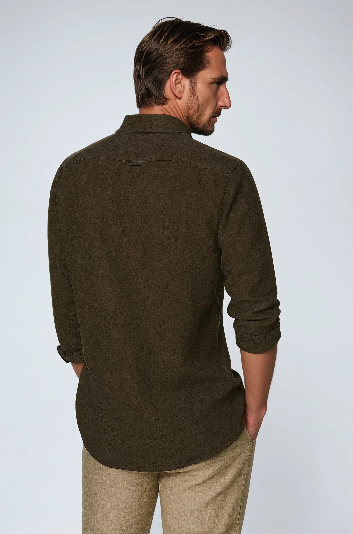 Есенциална Ленена Риза - Тюмен Кафяв