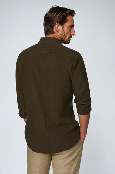 Есенциална Ленена Риза - Тюмен Кафяв