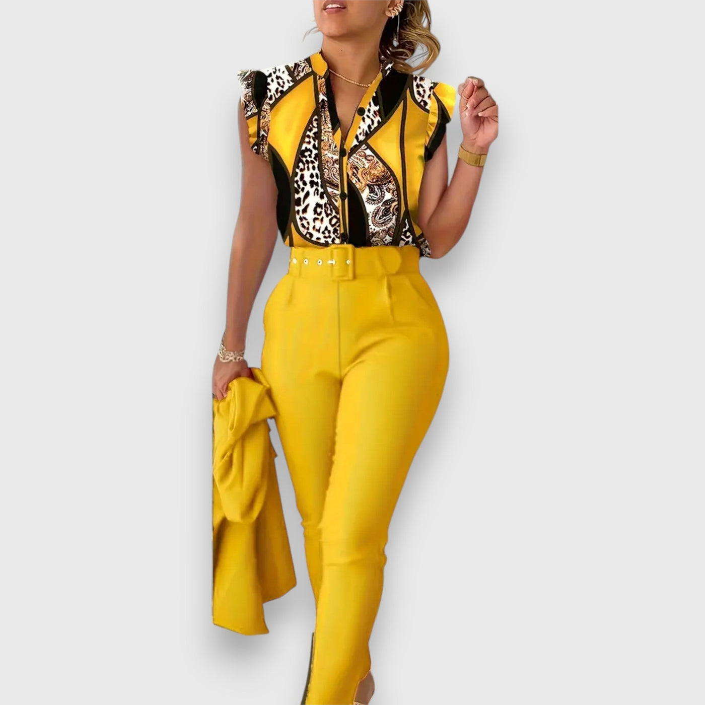 Комплект от два елемента с модерен леопардов десен